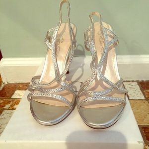 Silver dressy shoes